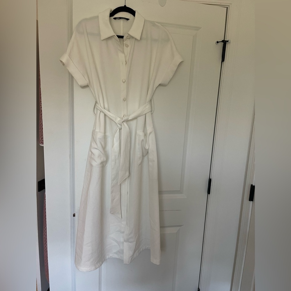 Zara White Midi Dress